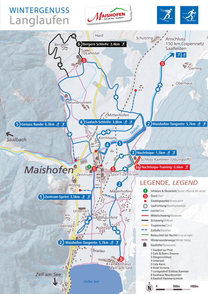 Loipenplan Maishofen | Pension Alpenrose - Maishofen
