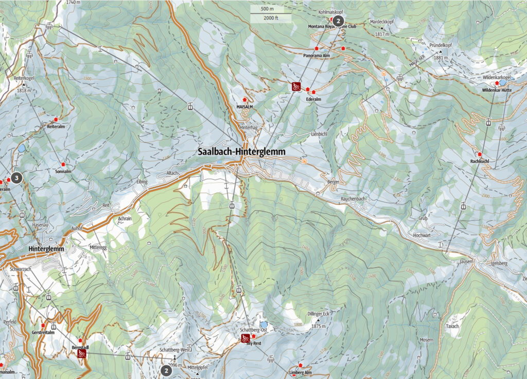 Sommer Mountainbikekarte Saalbach | Pension Alpenrose - Maishofen
